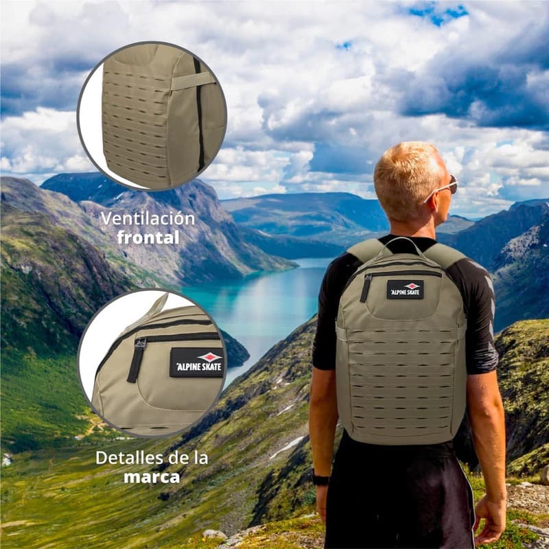 Mochila Urbana Porta Notebook 15.6" Alpine Skate 20 L - Nylon Premium — Beige