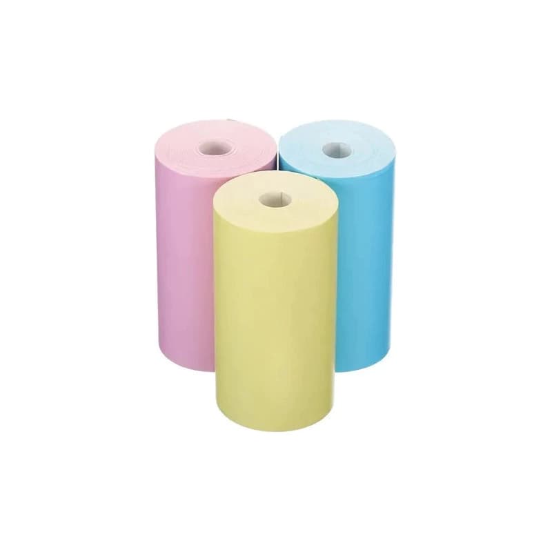 Papel Térmico de Colores T-Go para Mini Impresora y Cámara · 3 Rollos — Multicolor