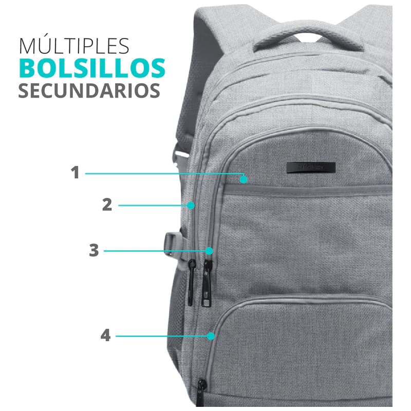 Mochila Urbana Porta Notebook 15, Pulgadas Reforzada Premium — Negro / Liso