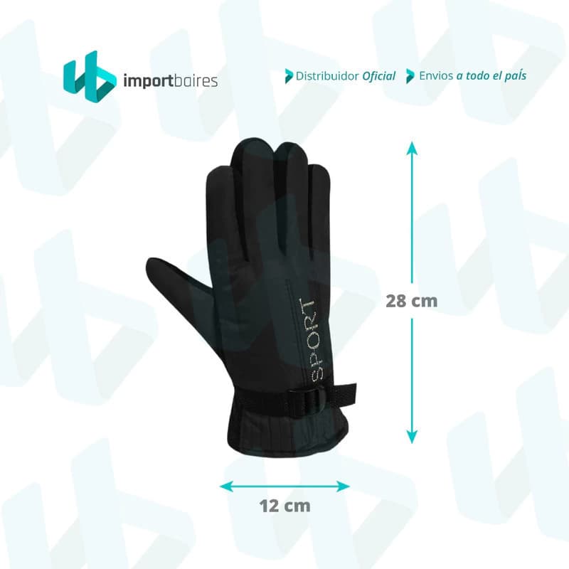 Guantes Térmicos Impermeables Forest – Moto, Bici y Nieve con Reflectivos — Negro