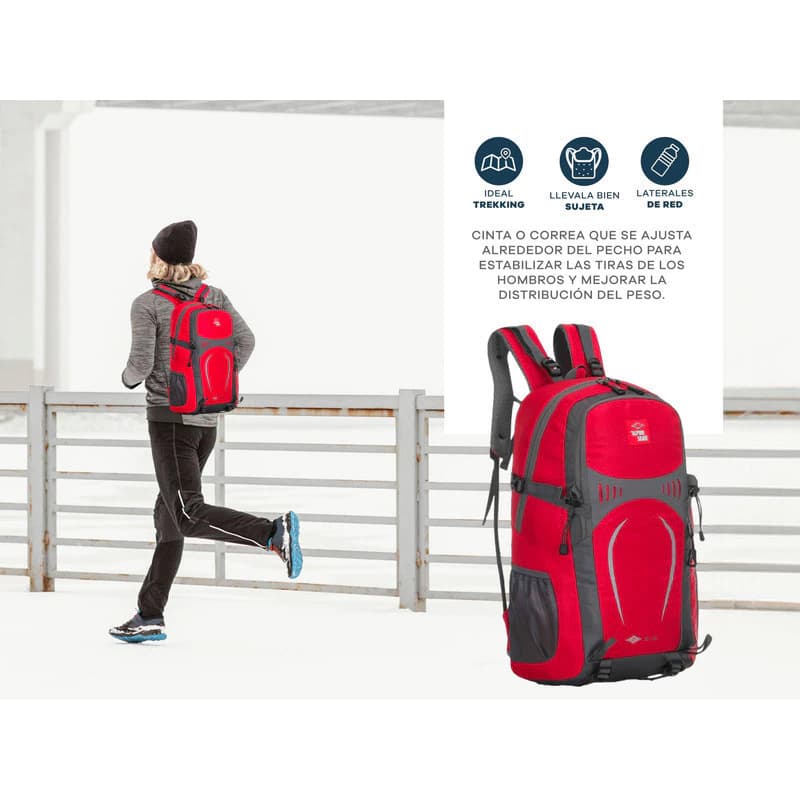 Mochila Trekking 35 L Alpine Skate Reforzada con Ajuste Pectoral y Abdominal