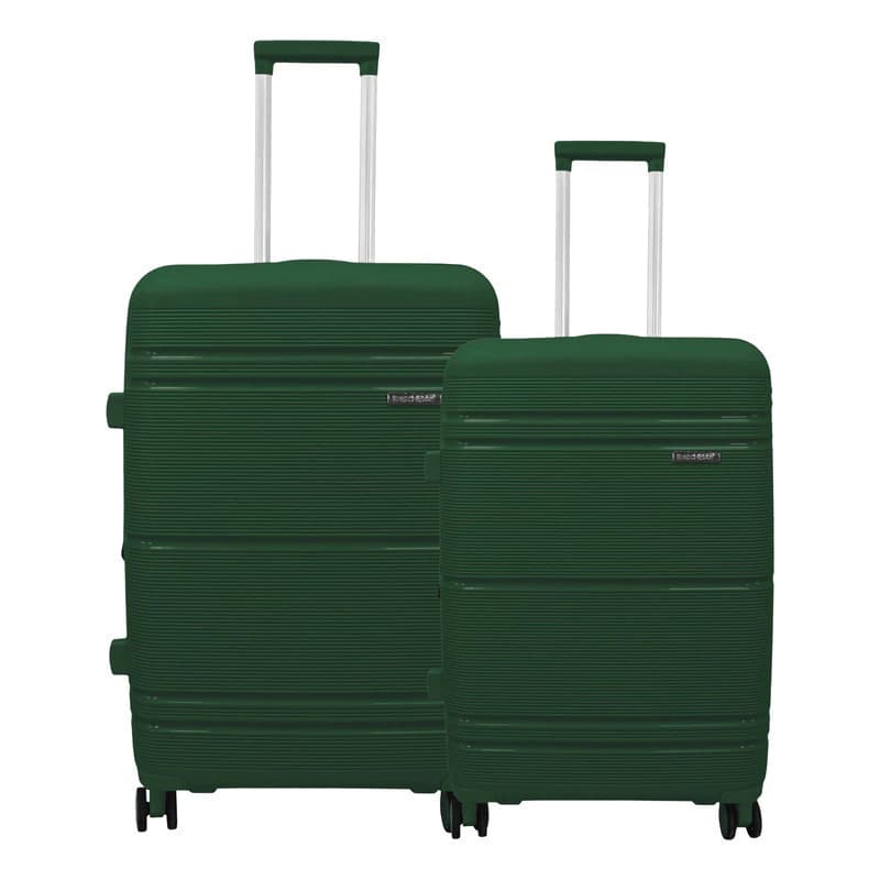 Set de Valijas Rígidas Bagcherry ABS Mediana 24" + Carry On 20" con Candado TSA — Verde / Lisa