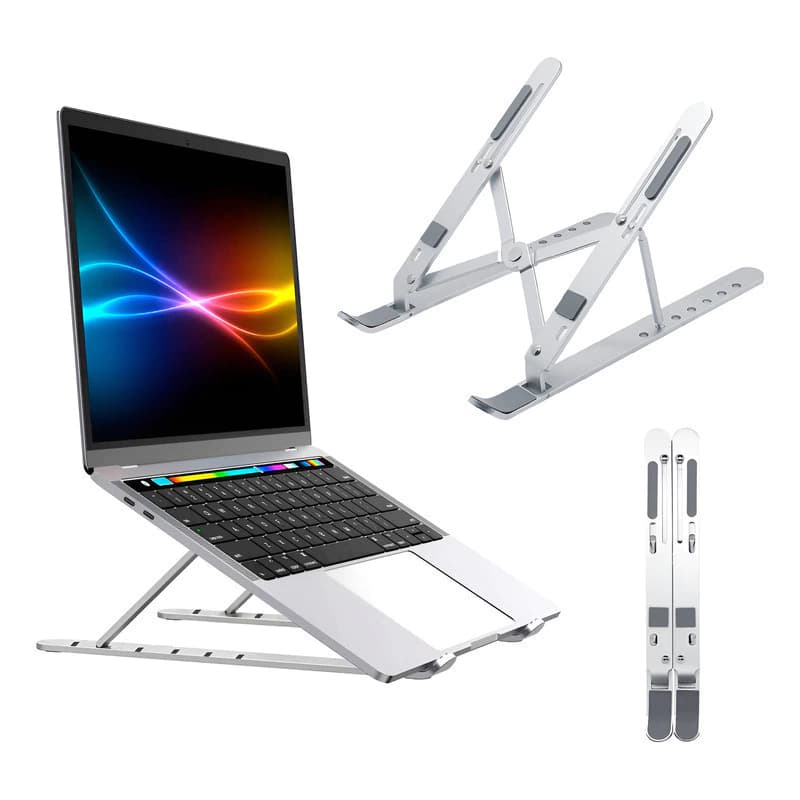 Soporte Notebook Aluminio Plegable 7 Posiciones 10" a 15.6" con Funda