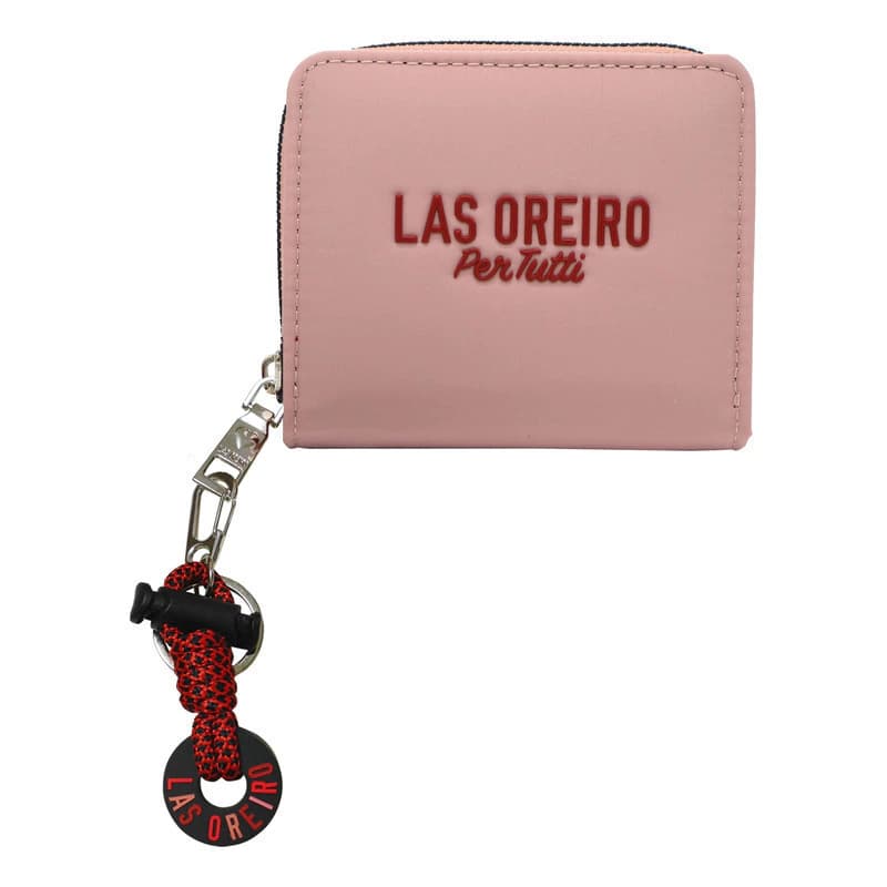 Billetera Las Oreiro Per Tutti con Llavero Desmontable – Nylon Premium — Rosa Nude 21518 / Liso