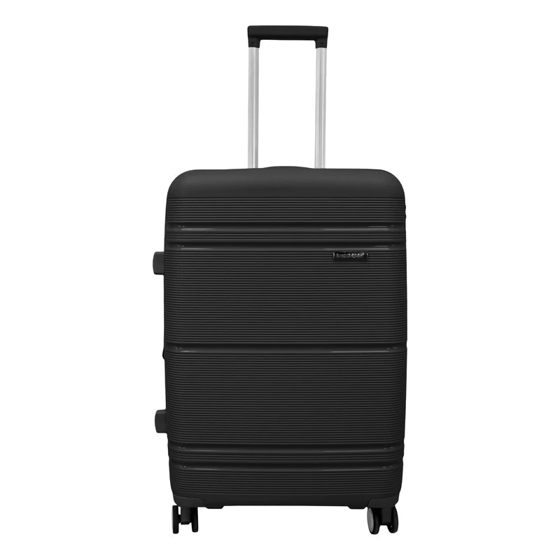 Valija Rígida Mediana Bagcherry Candado TSA 4 Ruedas 360° ABS 60L — Negro 241 / Liso