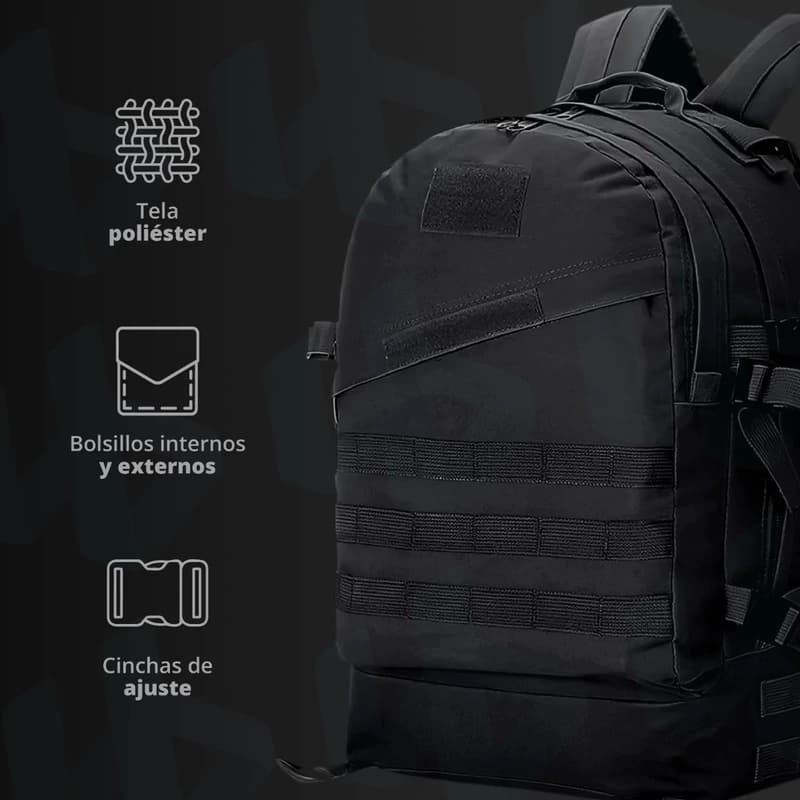 Mochila Táctica Forest 30L Sistema MOLLE – Trekking y Camping — Marrón claro 14862