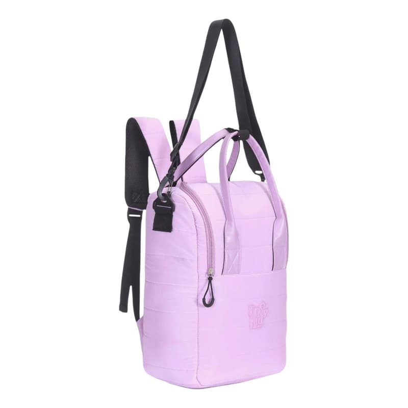 Bolso Matero Mochila Acolchada Trendy 3 Compartimentos Poliéster — Lila 16465