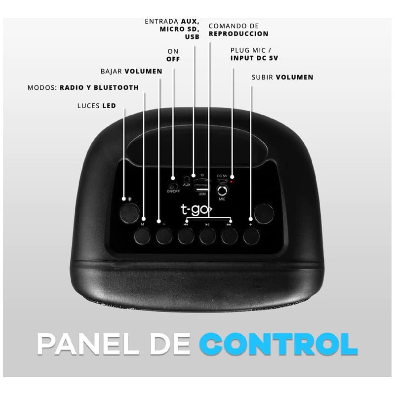 Parlante Portatil Bluetooth 3000w Potente + Microfono +luces
