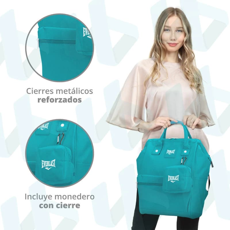 Mochila Cartera Urbana Boca De Pez Modelo Grande Nylon — Negro 22204