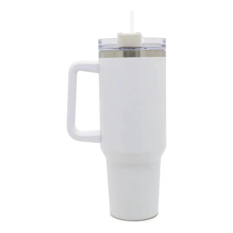 Vaso Térmico Trendy 1200 ml Acero Inoxidable con Sorbete y Manija — Rosa 17513 / Lisa