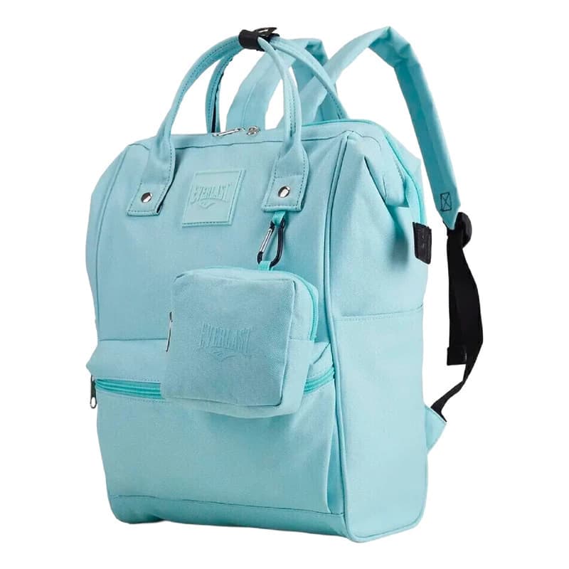 Mochila Cartera Urbana Boca De Pez Modelo Grande Nylon — Celeste