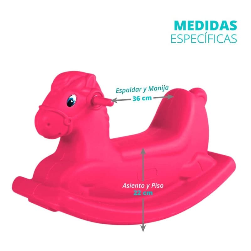 Juguete Caballito Mecedor Balancin Grande Resistente — Rosa