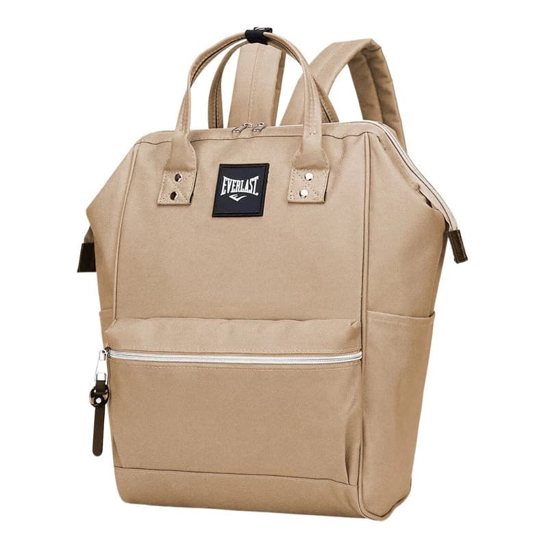 Mochila Urbana Everlast Mujer Nylon Antirrobo Apertura Boca de Pez 20 L — Beige 20875 / 21908