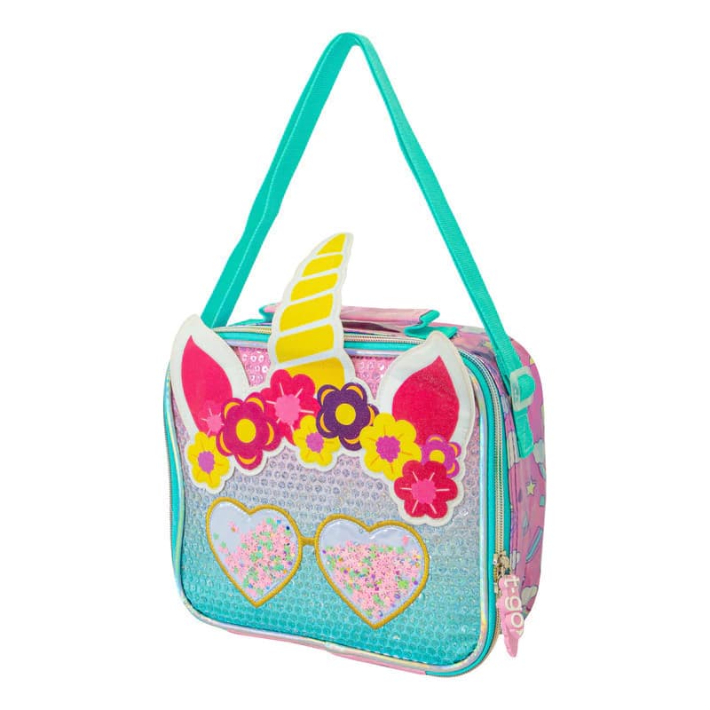 Lunchera Térmica Escolar T-Go Tipo Morral 5L | Modelo QD14 — Fucsia Unicornio 14973 / Estampado