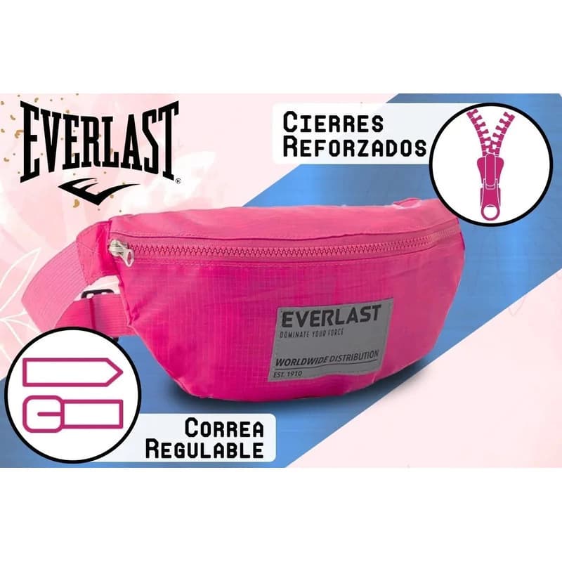 Riñonera Everlast Urbana Impermeable Cruzada o Cintura Unisex — Negra Modelo 26994