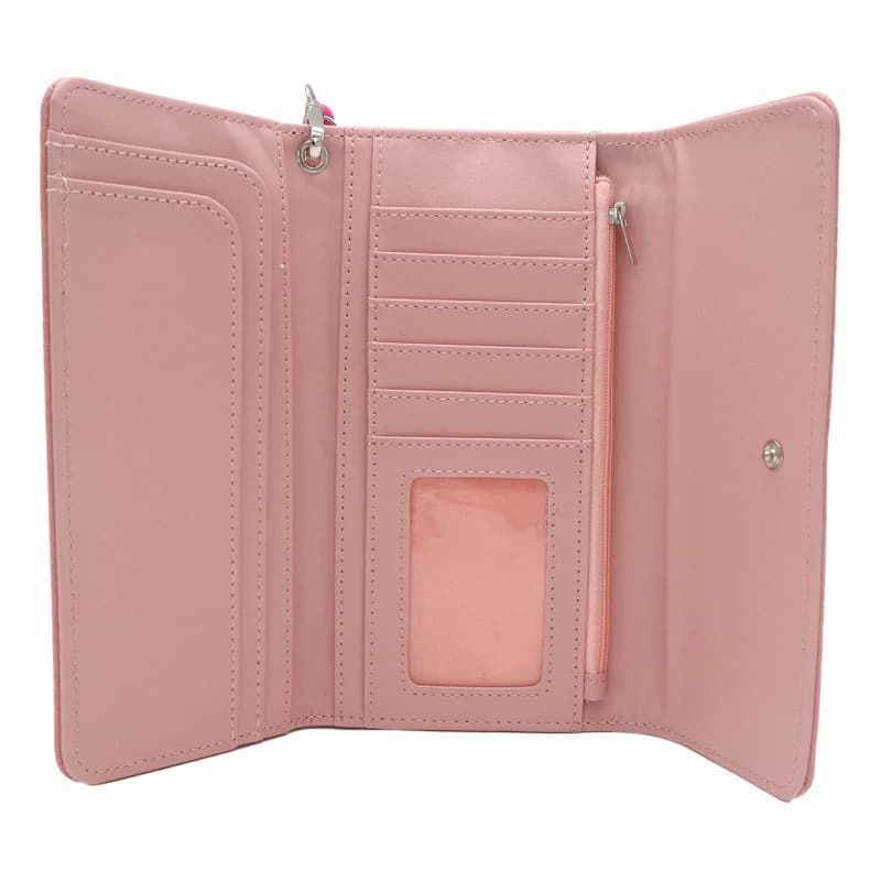 Billeteras Dama Mujer Cuero Pu Muaa Monedero + Llavero — Negro 27983 / Texturizado