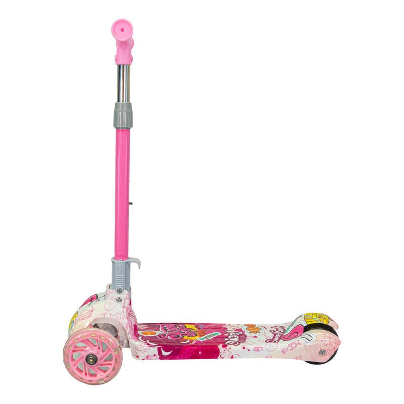 Monopatín Infantil Plegable con Luces LED T-Go Sweet Candy Rosa 3 ruedas