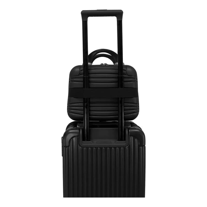 Set Valija Carry On Cabina Con Ruedas + Mini Valija Neceser — Negro