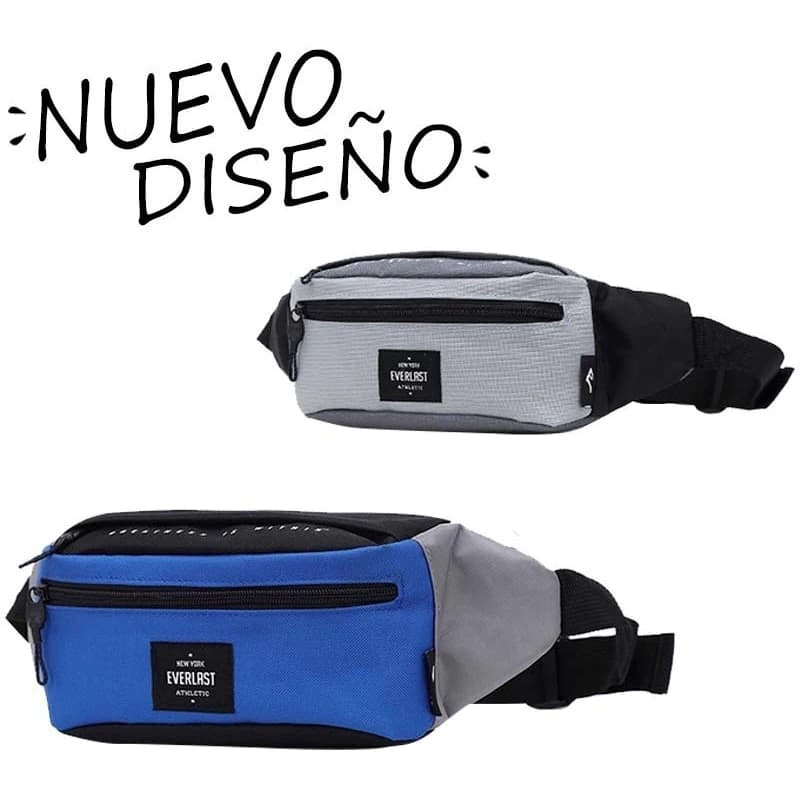 Riñonera Everlast Unisex Urbana Doble Bolsillo Correa Regulable 150 cm