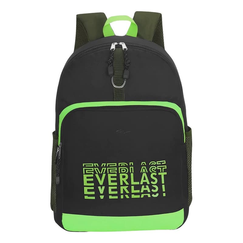 Mochila Everlast Urbana Escolar con Porta Notebook 15.6" — Tela Anti Desgarre — Negro 16269 / Liso