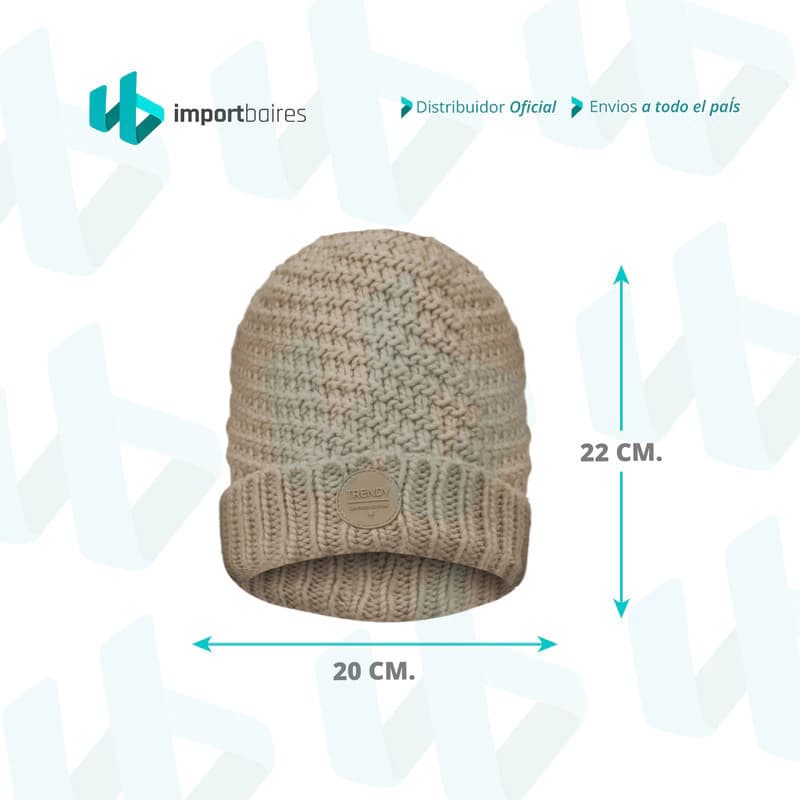 Gorro Tejido con Interior Polar Trendy Unisex — Abrigo Real para el Invierno — Blanco 13801 / M