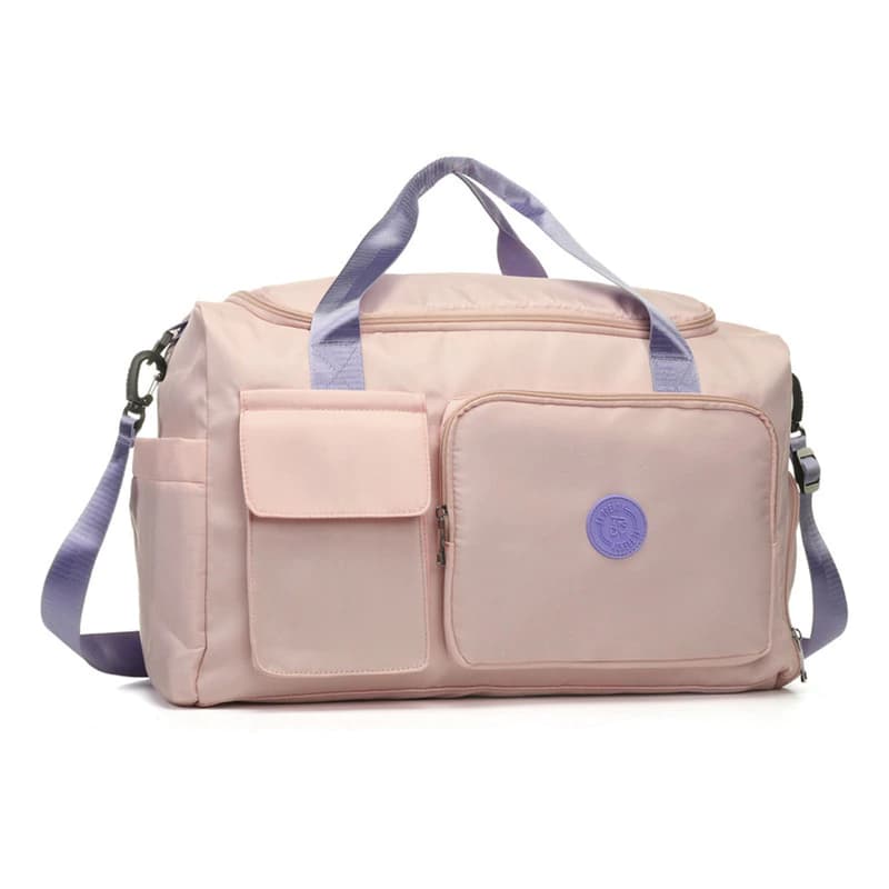 Bolso Deportivo Trendy 6 Bolsillos Gym y Urbano Rosa — Tira Ajustable