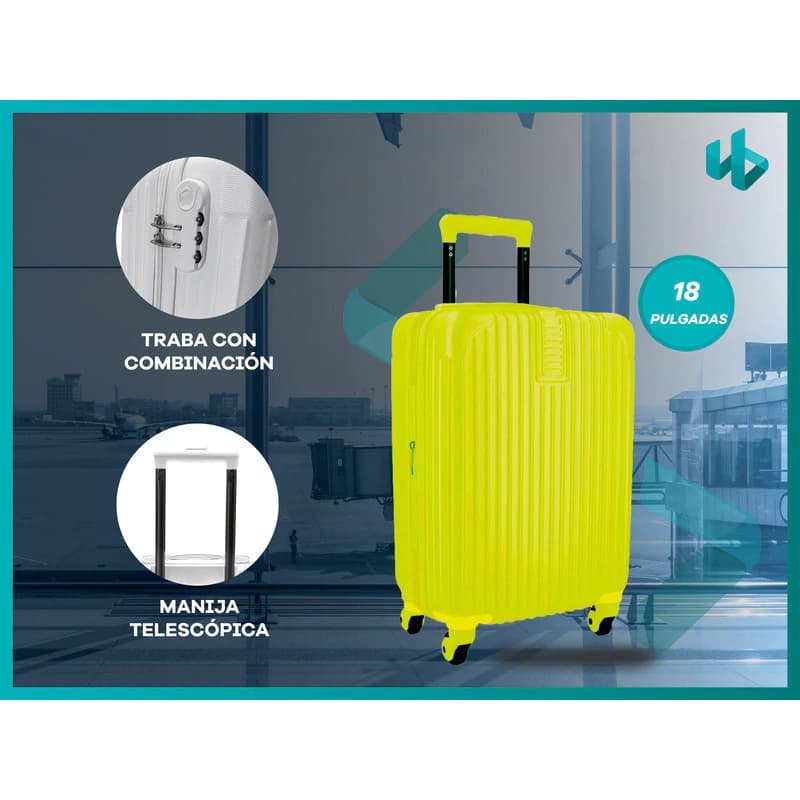 Set Valija Carry On Cabina Con Ruedas + Mini Valija De Viaje