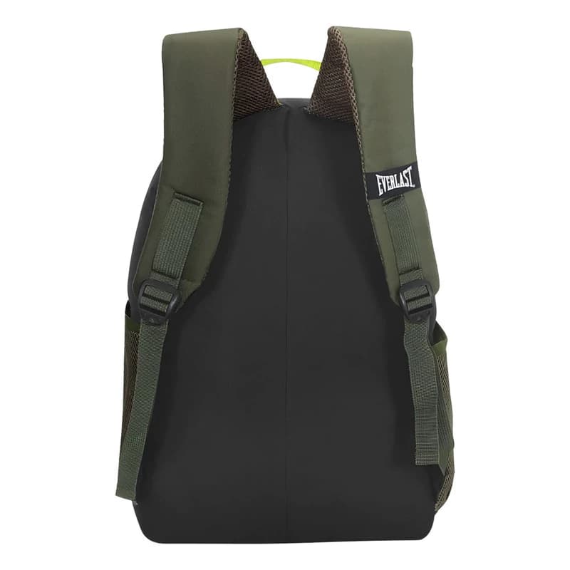 Mochila Everlast Urbana Escolar con Porta Notebook 15.6" — Tela Anti Desgarre — Negro 16271 / Liso
