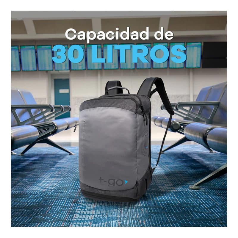 Mochila T-GO Ejecutiva 30 L con apertura 180° y porta notebook