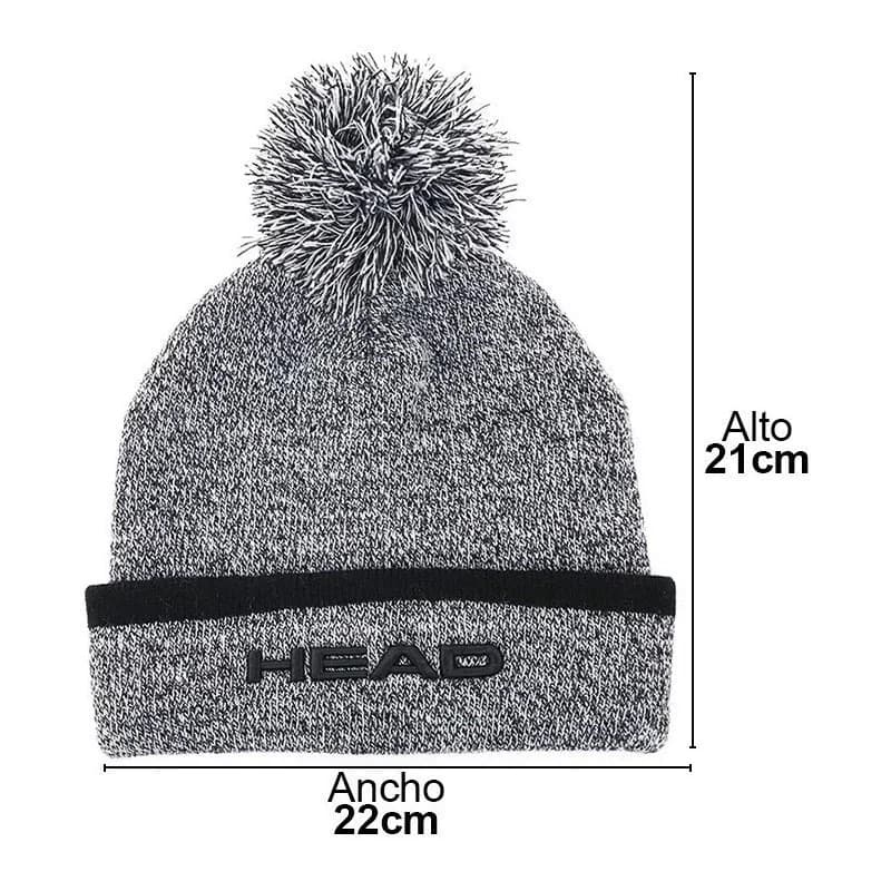 Gorro con Pompón Head Unisex Invierno | Acrílico Suave Abrigado — Negro / Único