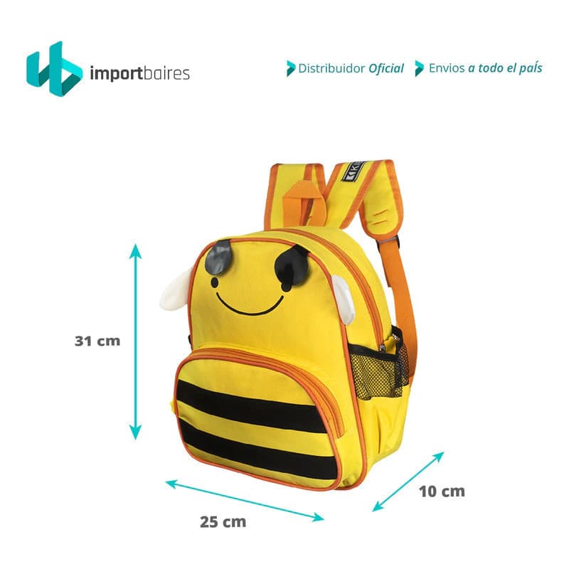 Mochila Jardín Diseño Animales con Orejitas Kiburi - Preescolar Nena Nene — Rosa y azul 3112 / Mariposa