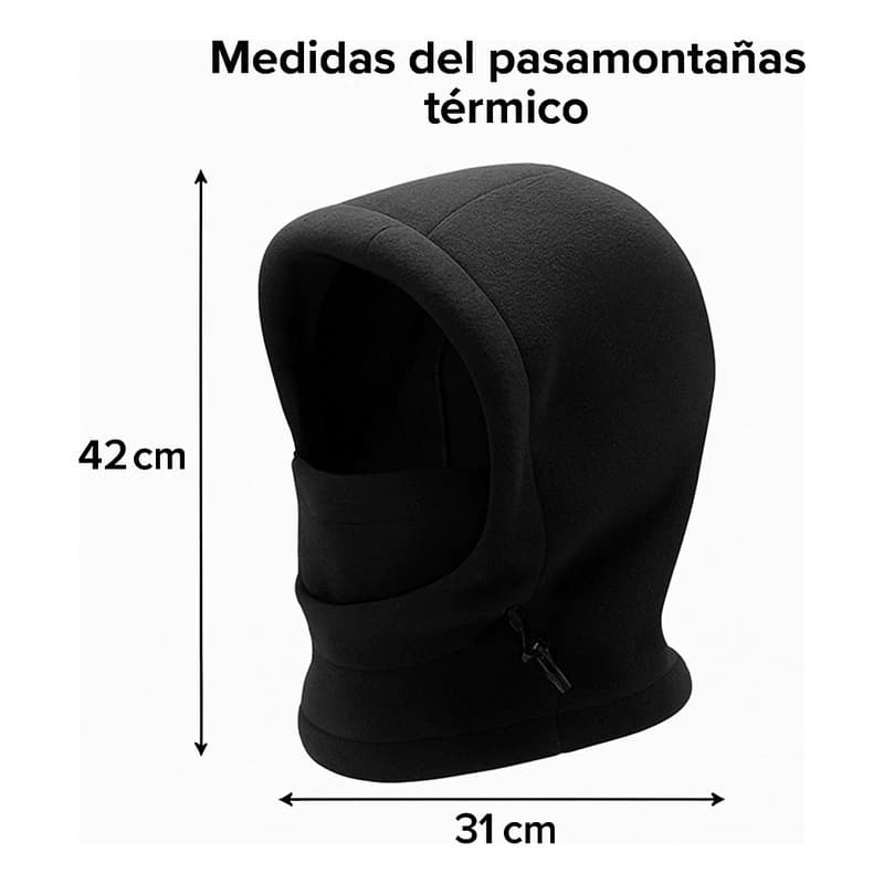 Pasamontañas Polar Térmico Ajustable Piuke | Moto, Ski y Urbano — Azul / Liso / Unico