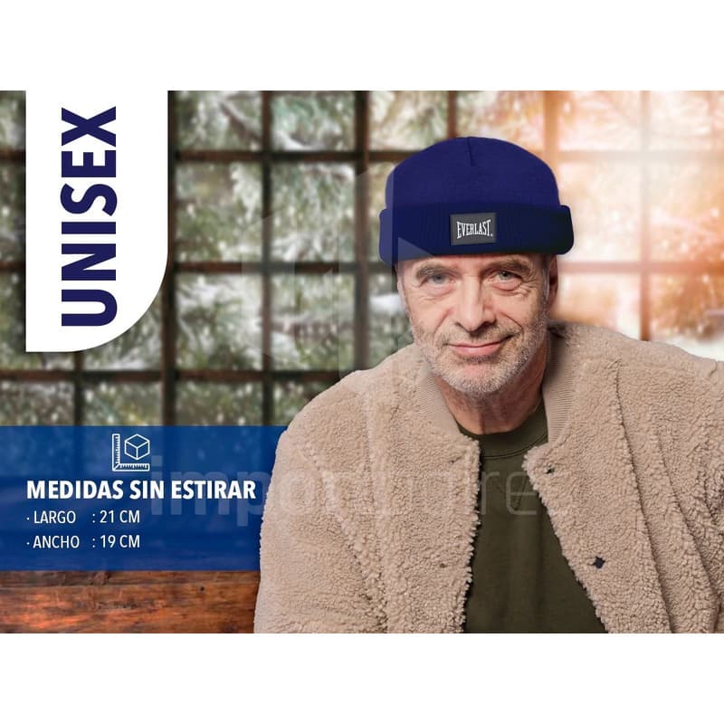 Gorro Beanie Everlast invierno unisex acrílico talle único abrigado — Azul / Único