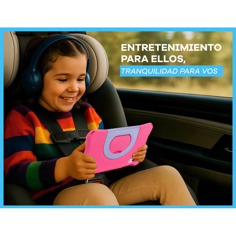 Tablet T-GO Kids TB850H Helios 8" 4GB RAM 64GB - Funda Antigolpes Rosa
