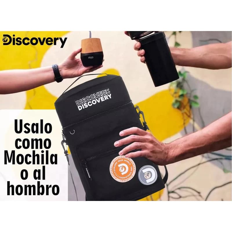Mochila Matera Discovery Adventure Porta Termo hasta 1,3 L — Bolso Morral — Verde musgo