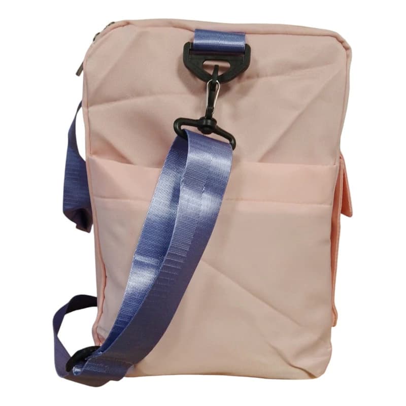 Bolso Deportivo Trendy 6 Bolsillos Gym y Urbano Rosa — Tira Ajustable