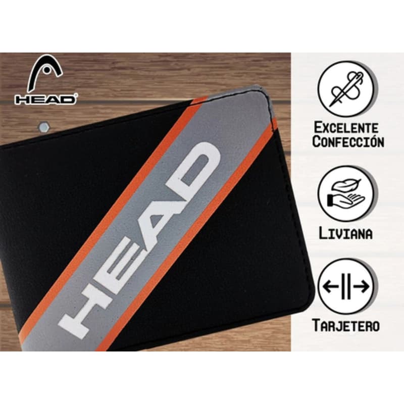 Billetera Hombre Head Cuero PU 12 Tarjeteros con Caja de Regalo