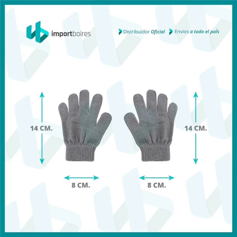 Set Gorro con Pompón + Guantes Niños N.A.S.A — Acrílico abrigado 2 a 10 años — Azul oscuro