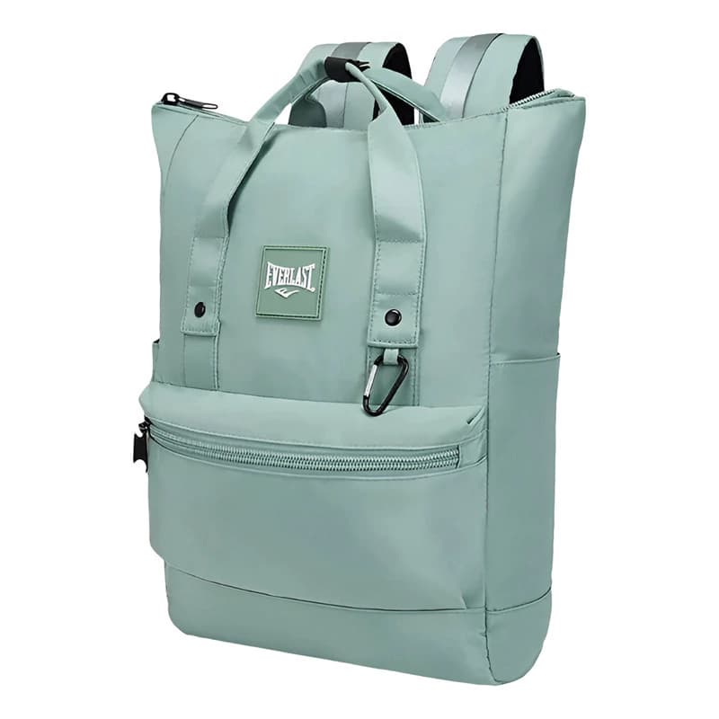 Mochila Urbana Everlast Porta Notebook 15.6" 20L con Apertura Trasera — Verde Mint / Liso