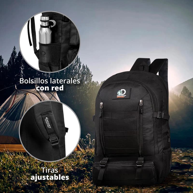 Mochila de Camping 50 L Discovery Adventure Sistema Molle - Trekking y Aventura