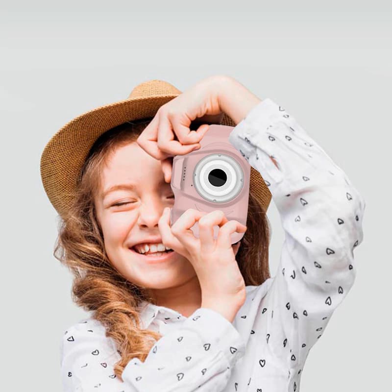 Cámara Digital Hd Niños Niñas Facil Uso Filma Fotos Color — Celeste