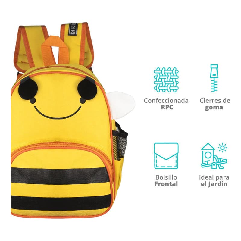 Mochila Jardín Diseño Animales con Orejitas Kiburi - Preescolar Nena Nene — Rosa y azul 3112 / Mariposa