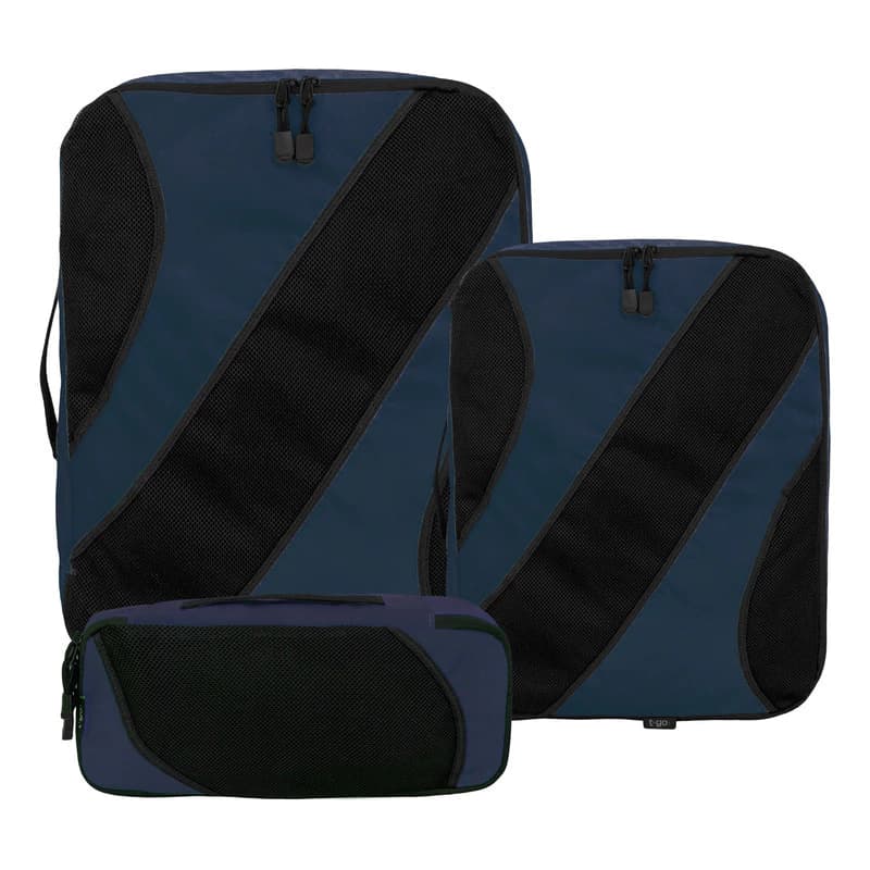 Set Organizadores de Valija T-Go Premium 3 Piezas x2 Unidades — Rosa con Negro