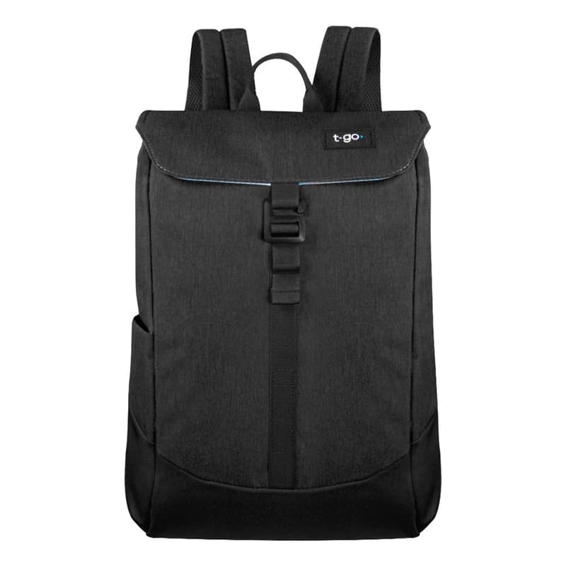 Mochila Urbana Porta Notebook 15,6" T-Go Vintage Reforzada Nylon Premium — Negro