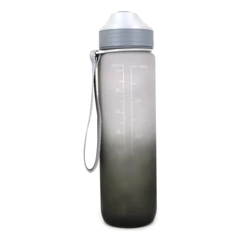 Botella Deportiva Everlast 1 Litro Antigoteo Libre de BPA - Negro/Gris