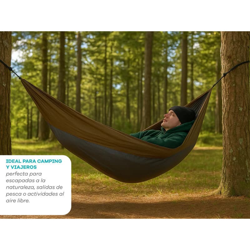 Hamacas Paraguayas Camping Discovery Bolso Liviana — Negro / Lisa