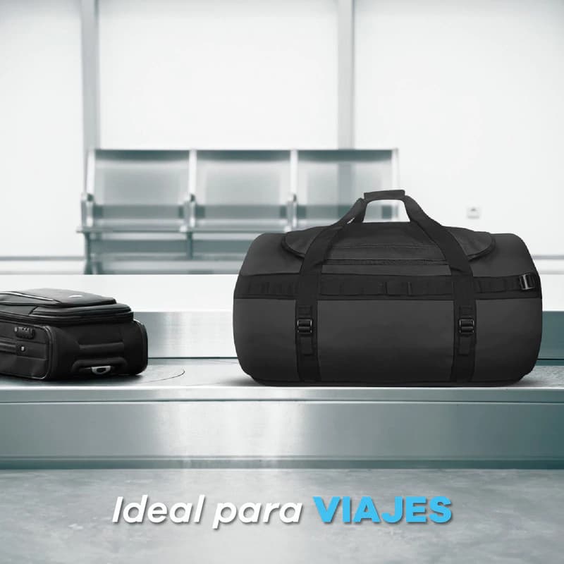 Bolso Deportivo T-Go 88L Convertible a Mochila — Lona Reforzada — Gris