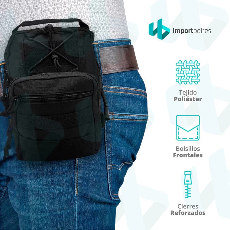 Morrales Bandoleras Hombre Con Bolsillos Regulable Cruzado — Plastico / Camuflado / Verde musgo