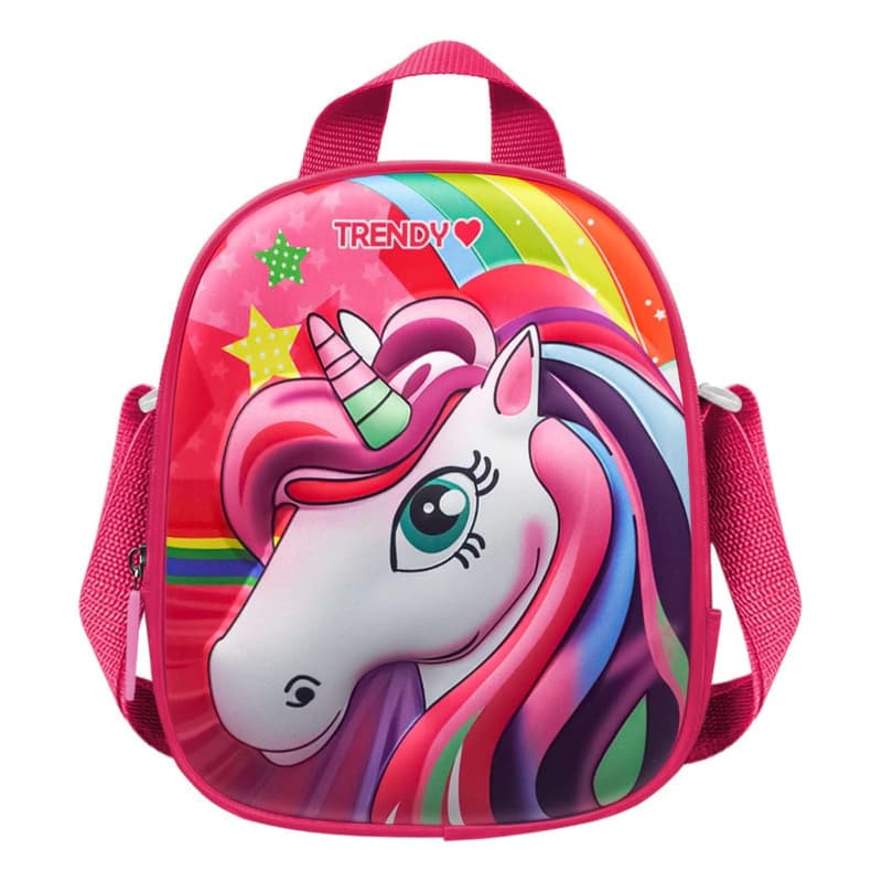 Lunchera Térmica Escolar Trendy Super Kids con Correa 3D — 24x20x7 cm — Fucsia Unicornio 14973