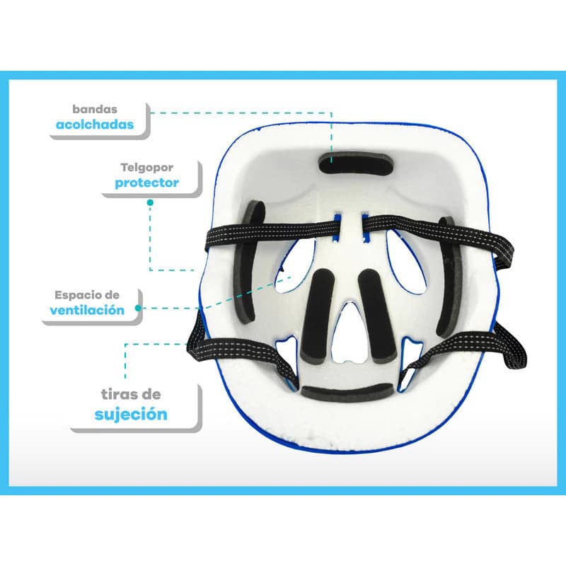 Casco Infantil T-Go con Ajuste para Monopatín y Bicicleta Azul Talle Único